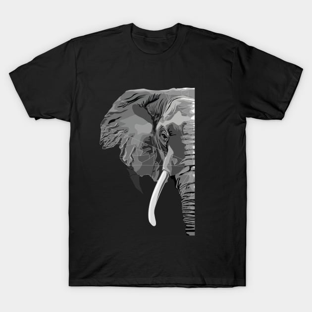 Elephant, digitally drawn artwork T-Shirt by BOEC Gear